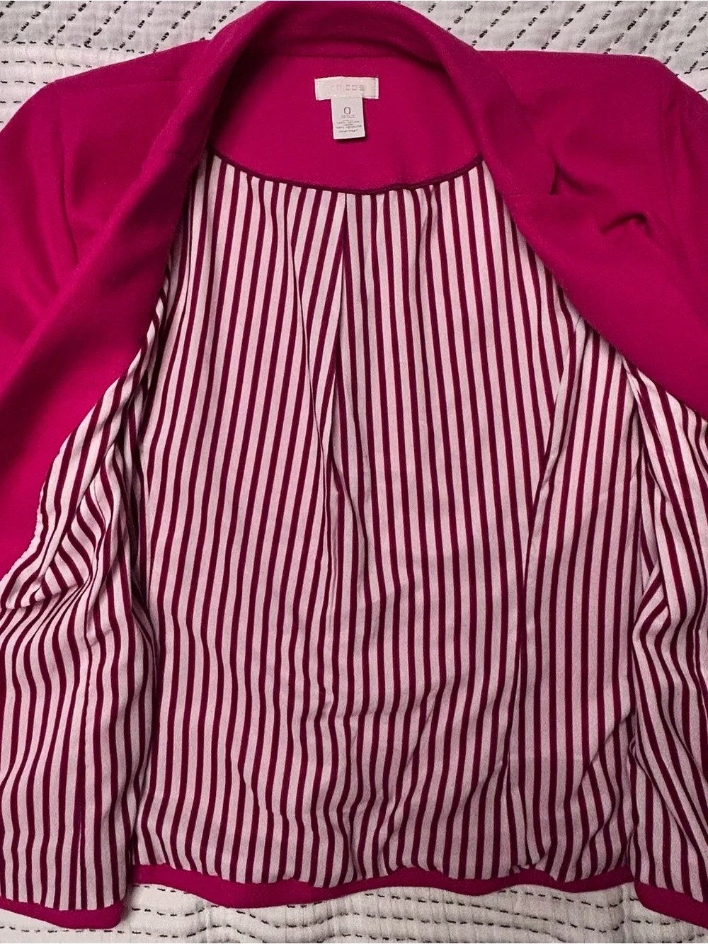 Chico's Fuchsia Zip-Accent Tailored Blazer